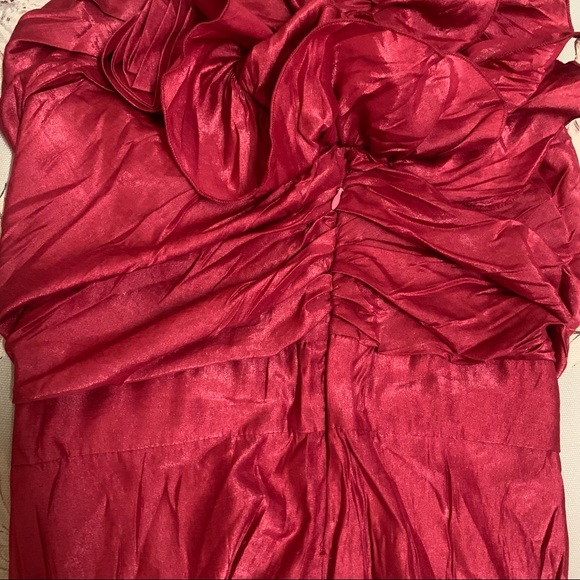 ❤️ Gorgeous Deep Red Fashionable Party One Shoulder Top - Picture 11 of 15